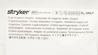 Stryker 0203-030-000 Dual Irrigation Adaptor